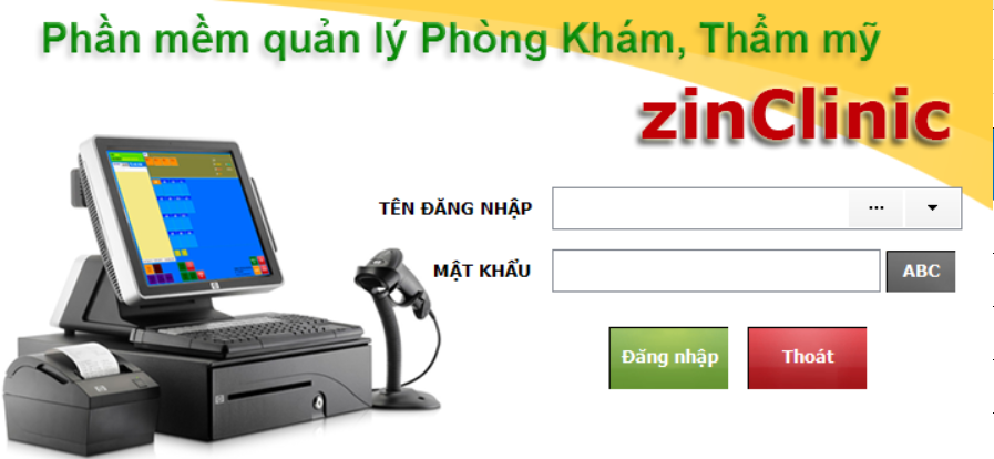 Phần mềm tại lễ tân và phòng khám